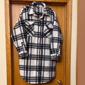 Steve Madden Black and Cream Striped Shacket